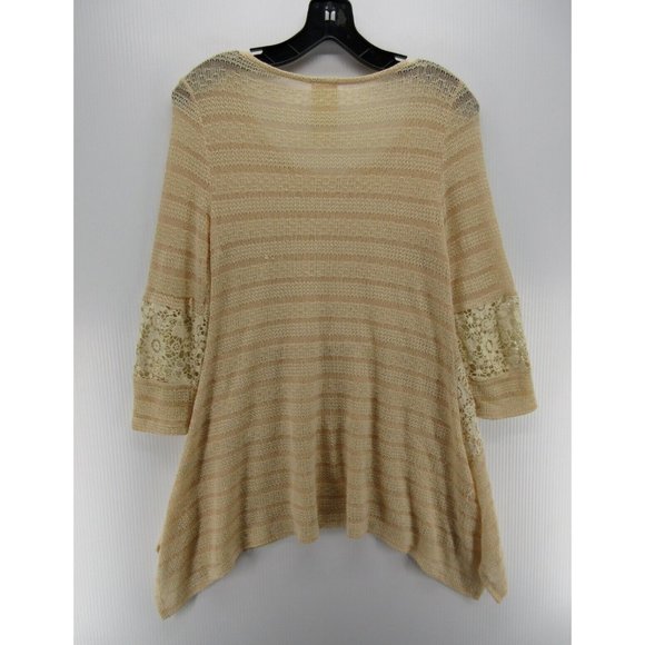 Blu Pepper Sweater Small Tunic Pullover Crochet Handkerchief Hem * - Picture 7 of 13